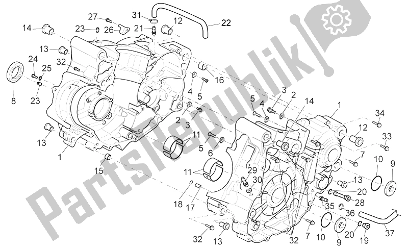 Todas as partes de Cárter I do Aprilia RXV SXV 450 550 2006