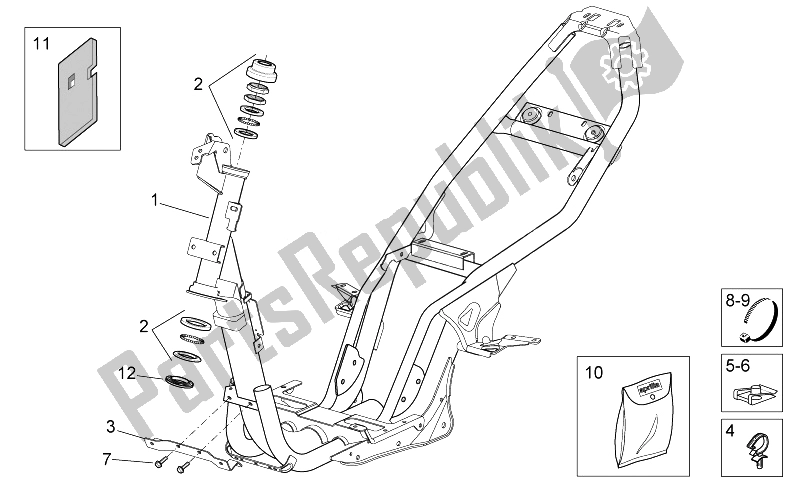 Alle Teile für das Rahmen des Aprilia SR 50 Carb MY 2014