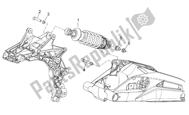 Alle onderdelen voor de Schokdemper Achter van de Aprilia Shiver 750 USA 2015