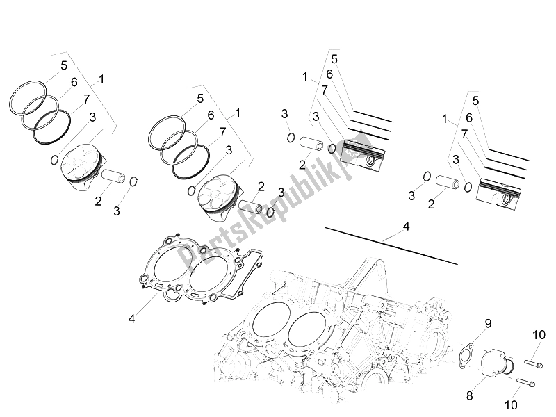 Tutte le parti per il Cilindro - Pistone del Aprilia RSV4 Racing Factory L E Europe 1000 2016