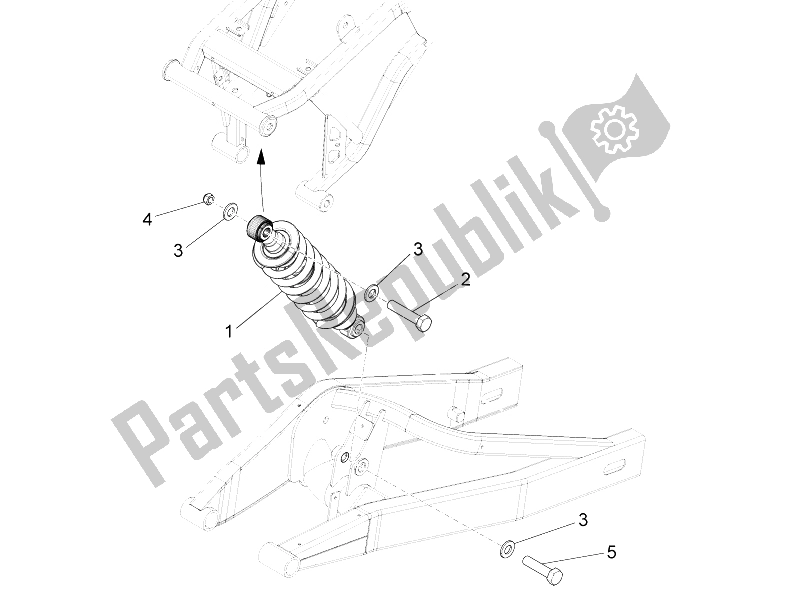 All parts for the Shock Absorber of the Aprilia RS4 50 2T 2014