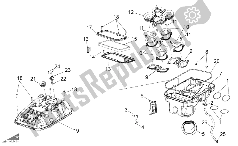 All parts for the Air Box of the Aprilia RSV4 R SBK Factory 1000 2009