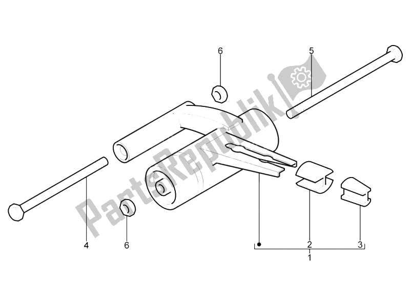 All parts for the Swinging Arm of the Aprilia SR Motard 50 2T E3 2012