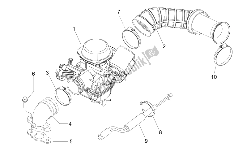 Toutes les pièces pour le Carburateur du Aprilia Mojito 125 E3 2008