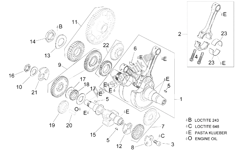 All parts for the Crankshaft I of the Aprilia RSV Mille 1000 2003