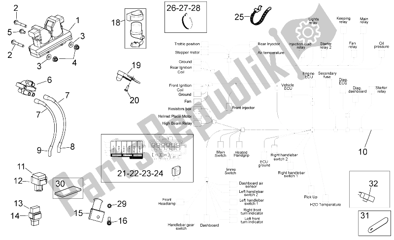 Toutes les pièces pour le Système électrique I du Aprilia NA 850 Mana 2007