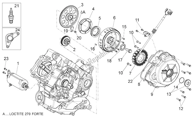 All parts for the Ignition Unit of the Aprilia Shiver 750 USA 2015