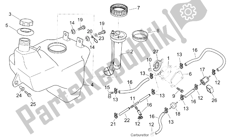 Todas las partes para Depósito De Combustible de Aprilia Atlantic 125 200 250 2003