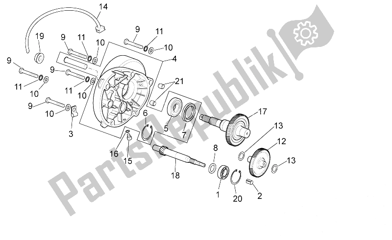 Toutes les pièces pour le Transmission du Aprilia Scarabeo 100 4T E3 NET 2010