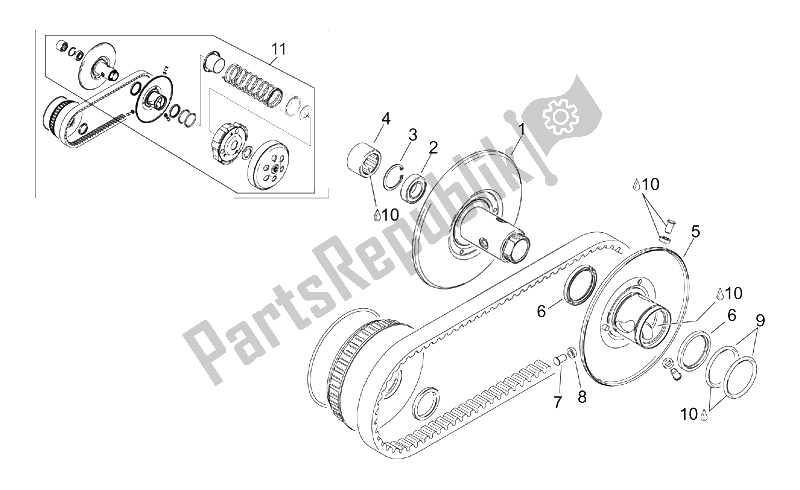 Toutes les pièces pour le Poulie Assy., Entraîné I du Aprilia Leonardo 125 150 1996