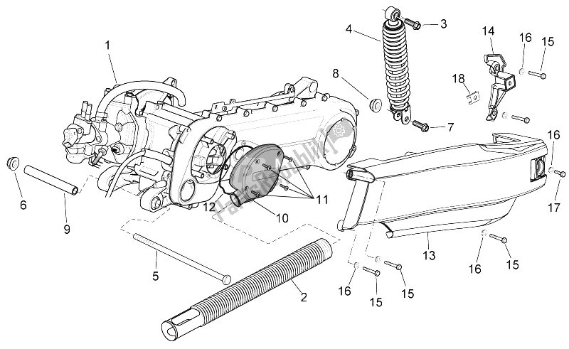 All parts for the Engine I of the Aprilia SR 50 IE Carb MY 2010