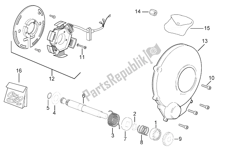 Tutte le parti per il Albero Di Partenza del Aprilia RX 50 1995