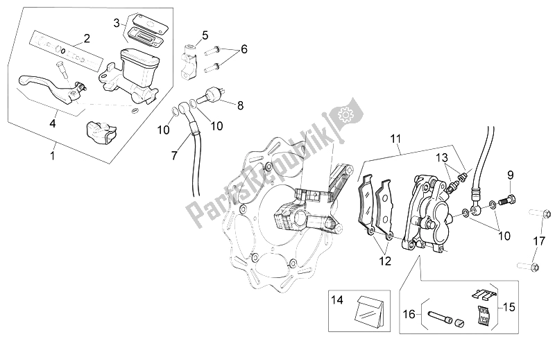 All parts for the Front Brake System I of the Aprilia RXV SXV 450 550 2006