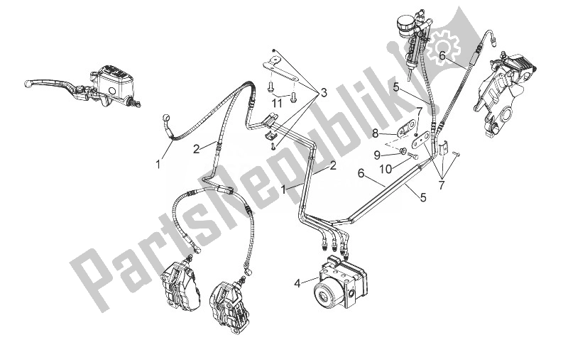 Alle Teile für das Abs Bremssystem des Aprilia Shiver 750 EU 2014