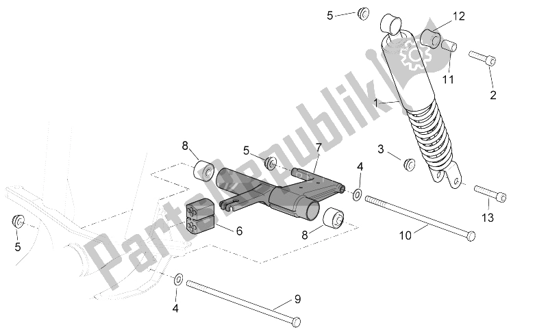 Todas las partes para R. Shock Absorber-connect. Varilla de Aprilia Scarabeo 50 4T 4V NET 2009