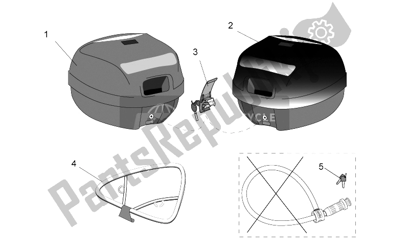 All parts for the Acc. - Top/cases, Side Cases of the Aprilia Rally 50 AIR 1995