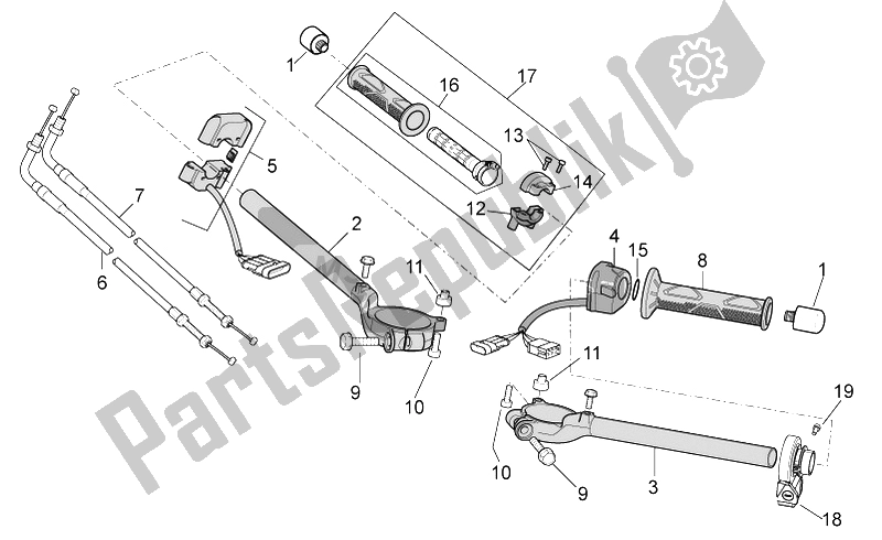 All parts for the Handlebar - Controls of the Aprilia RSV4 Aprc Factory ABS 1000 2013