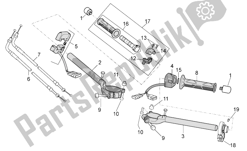 Alle onderdelen voor de Stuur - Controles van de Aprilia RSV4 Aprc Factory ABS 1000 2013