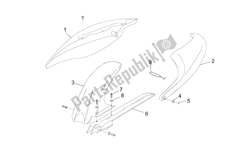 Todas as partes de Corpo Traseiro Iii do Aprilia RS 50 1996