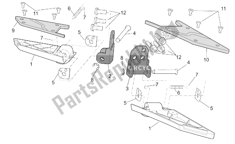 Toutes les pièces pour le Repose-pieds du Aprilia Atlantic 500 2001