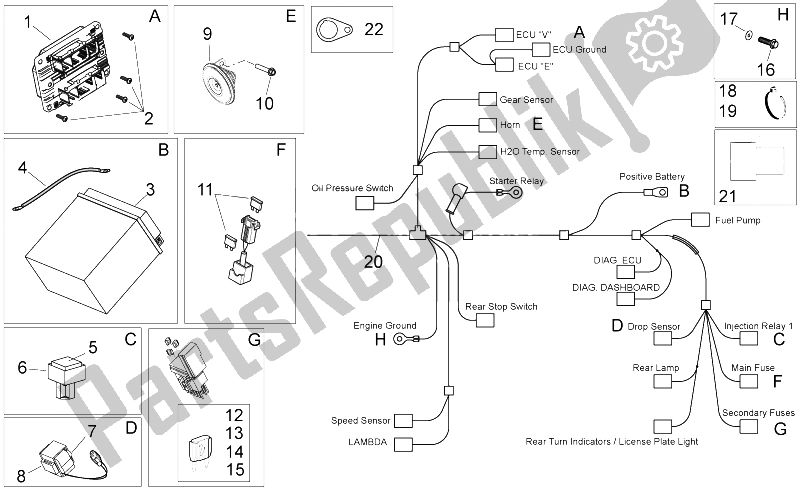 Wszystkie części do Instalacja Elektryczna Ii Aprilia Shiver 750 PA 2015