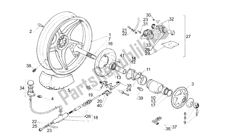 Toutes les pièces pour le Roue Arrière du Aprilia Europa 50 1991