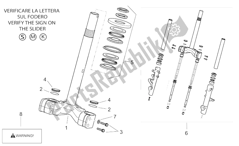 Toutes les pièces pour le Fourche Avant I du Aprilia Atlantic 400 500 Sprint 2005