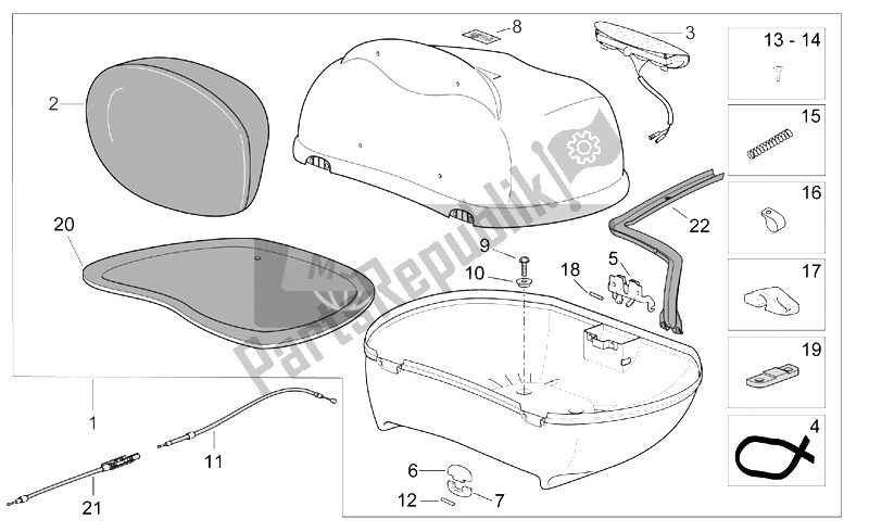 Alle Teile für das Top Box des Aprilia Scarabeo 500 2003