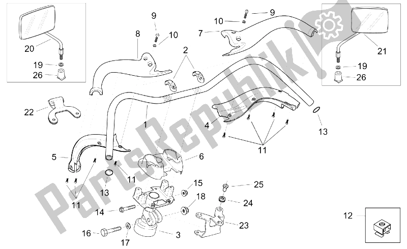 All parts for the Handlebar of the Aprilia Mojito Custom 50 2T ENG Aprilia 1999