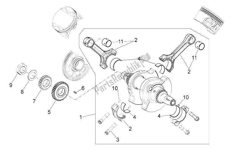 Tutte le parti per il Albero Di Trasmissione del Aprilia Shiver 750 EU 2010