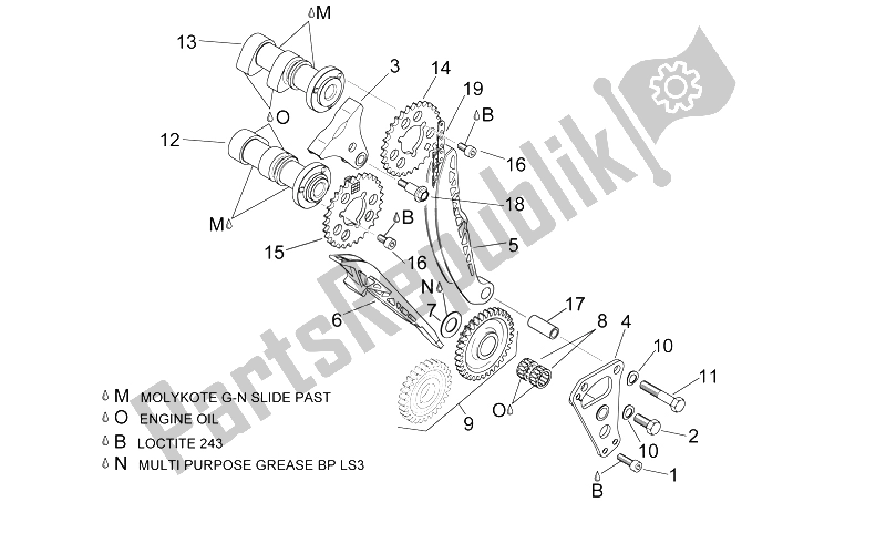 Toutes les pièces pour le Système De Calage Du Cylindre Avant du Aprilia RSV Mille 1000 2000