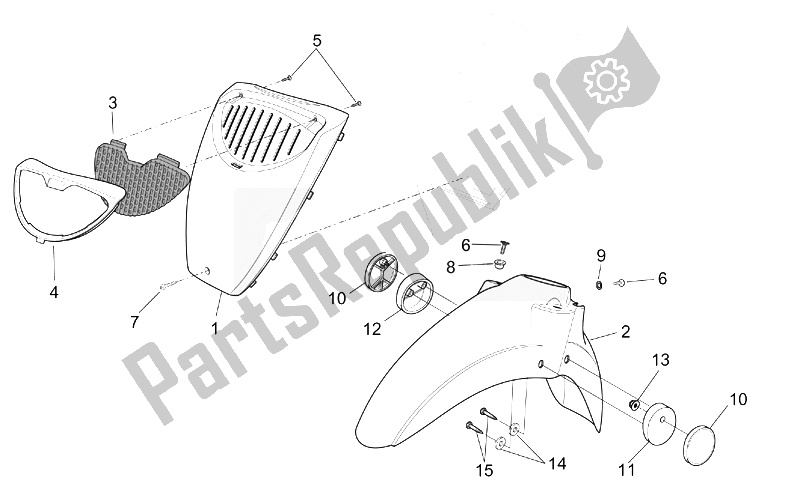 All parts for the Front Body Ii of the Aprilia Scarabeo 50 4T 2V E2 2002