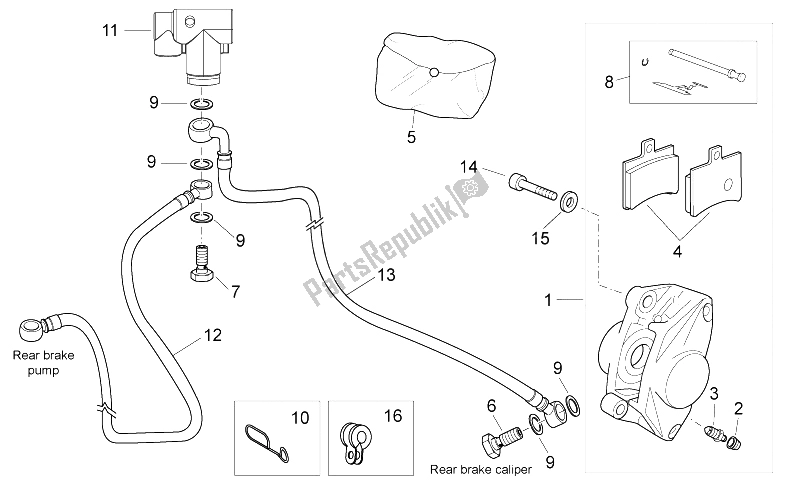 Toutes les pièces pour le étrier De Frein Arrière du Aprilia Atlantic 300 2010