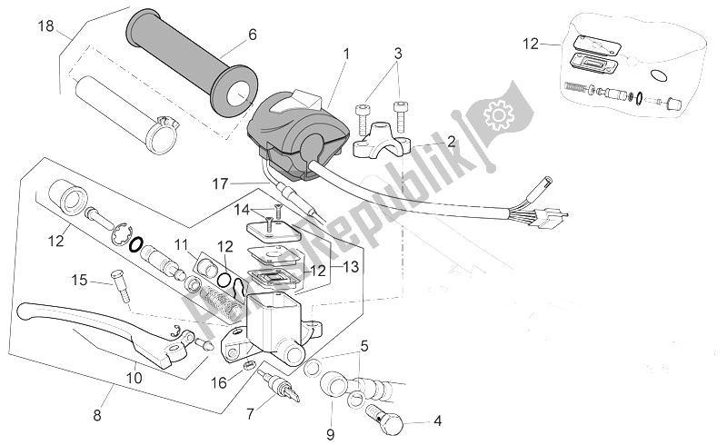 Tutte le parti per il Controlli Rh del Aprilia Sport City 125 200 250 E3 2006