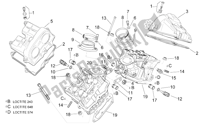 Alle Teile für das Ventildeckel des Aprilia RSV Mille 1000 2000