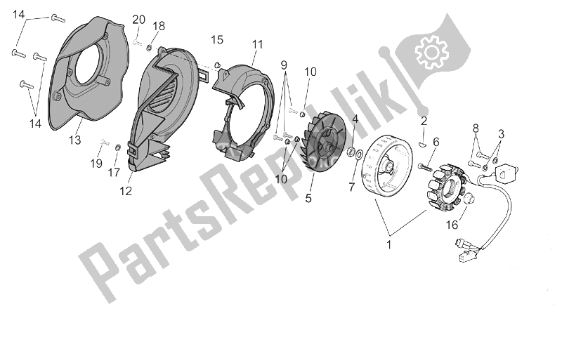 Todas as partes de Volante do Aprilia Scarabeo 50 Ditech 2001