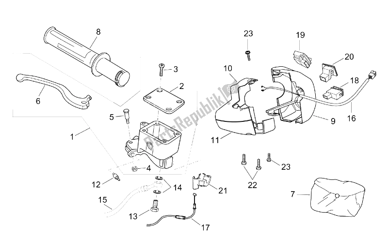 Todas as partes de Controles Rh do Aprilia Atlantic 125 200 250 2003