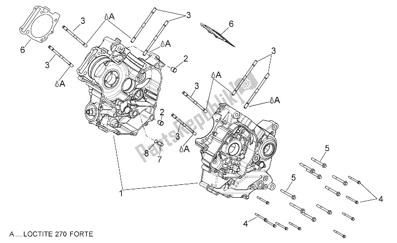 Tutte le parti per il Carter I del Aprilia Shiver 750 USA 2015