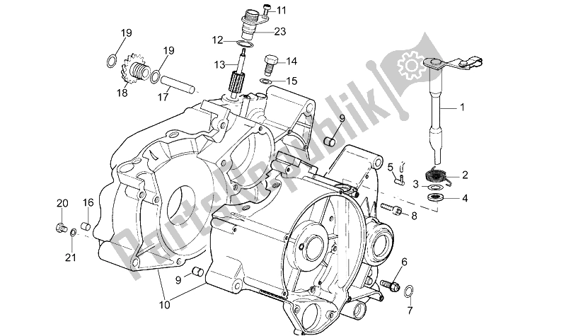 All parts for the Crankcase of the Aprilia RS 50 1993