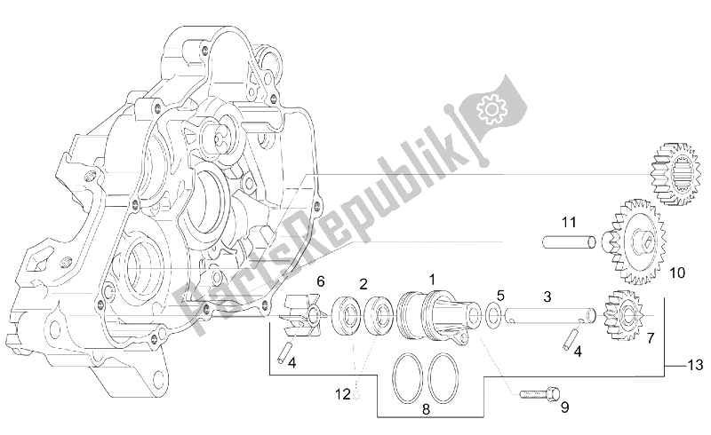 Tutte le parti per il Pompa Dell'acqua Assy del Aprilia RS 125 Tuono 2003