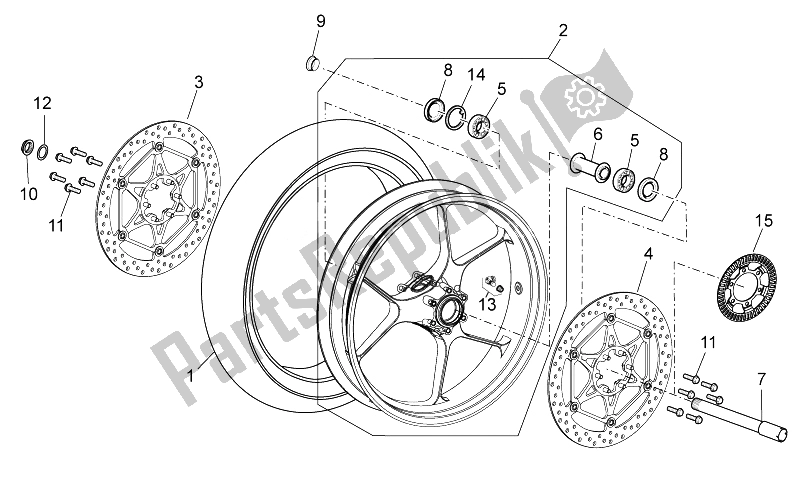 Todas las partes para Rueda Delantera de Aprilia RSV4 Aprc R 1000 2011