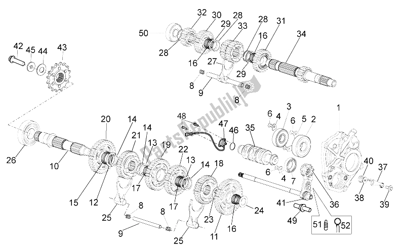 Alle onderdelen voor de Versnellingsbak van de Aprilia RSV4 Aprc Factory ABS 1000 2013