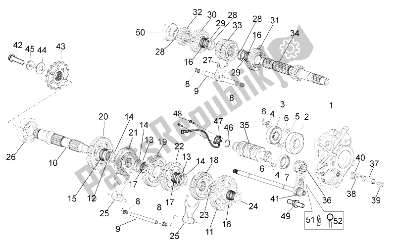 Alle onderdelen voor de Versnellingsbak van de Aprilia RSV4 Aprc Factory ABS 1000 2013