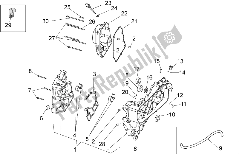 Wszystkie części do Korbowód Aprilia Scarabeo 125 200 IE Light 2009