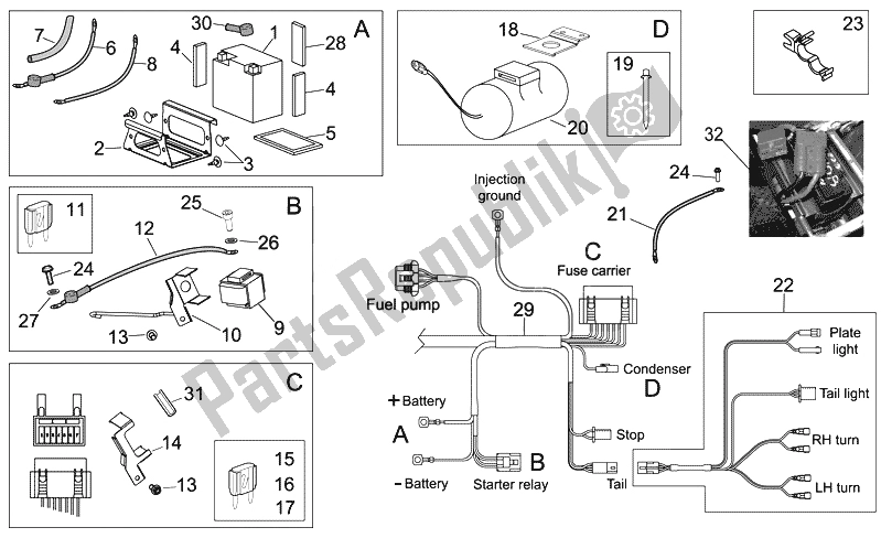 All parts for the Electrical System Ii of the Aprilia RXV SXV 450 550 VDB Merriman 2008