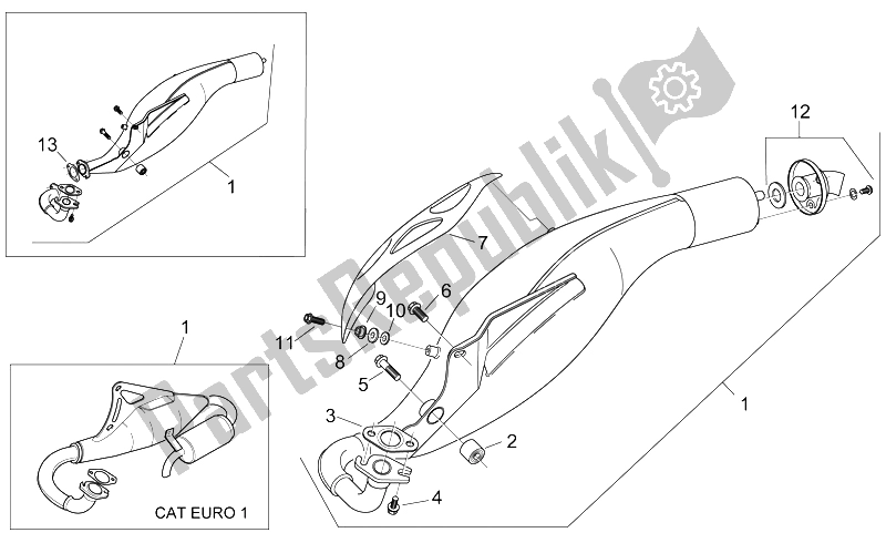 Toutes les pièces pour le Tuyau D'échappement du Aprilia Area 51 1998