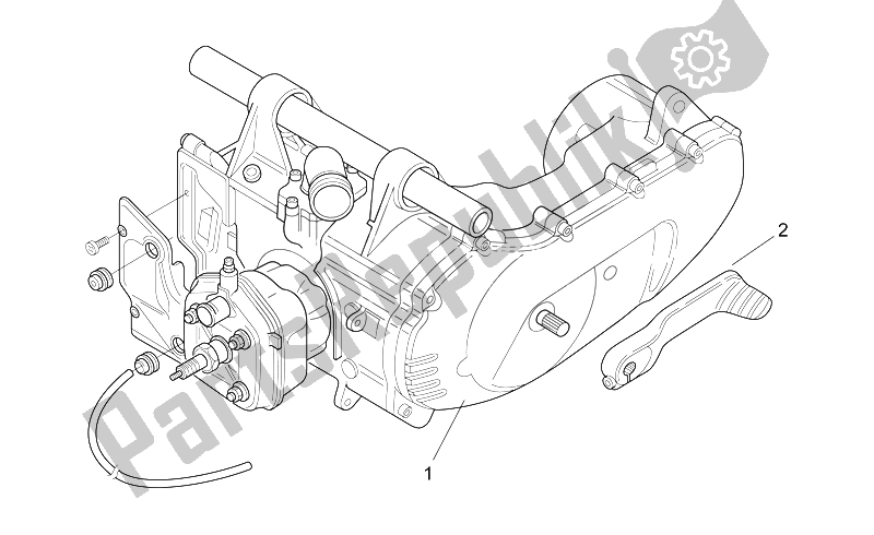 All parts for the Engine of the Aprilia SR 50 H2O 1997