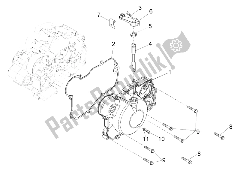 Wszystkie części do Pokrywa Sprz? G? A Aprilia RS4 50 2T 2011