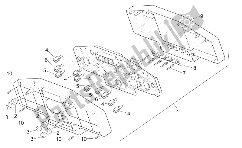 Todas as partes de Painel De Controle do Aprilia RSV Mille 1000 2000