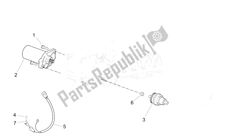 Tutte le parti per il Motorino Di Avviamento del Aprilia Scarabeo 50 2T E2 NET 2009